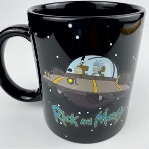 Rick and Morty coffee mug, black spaceship cup, 2017 Adult Swim